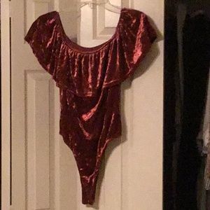 CLOSET CLEAN OUT - crushed velvet bodysuit